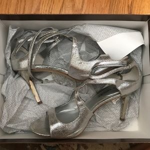 Audrey Brooke silver heels - like new!